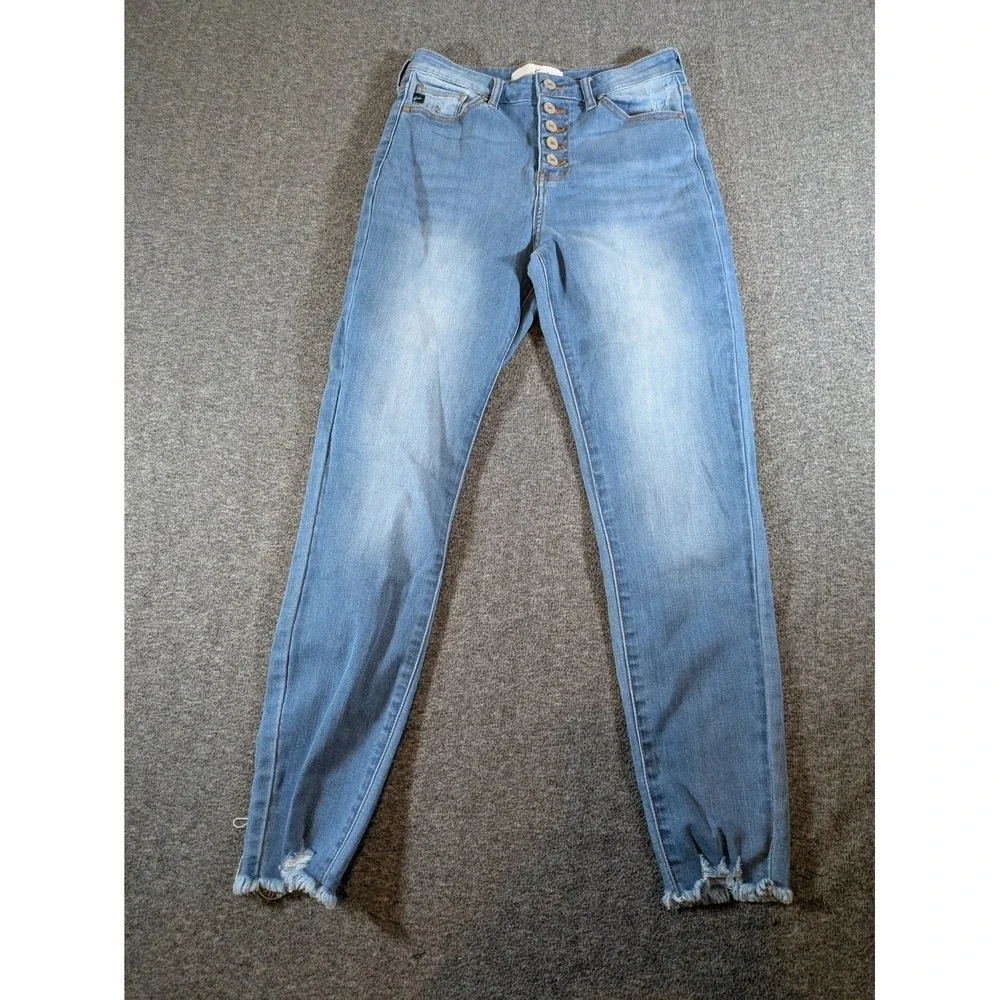 KanCan‎ Jeans Women's 7/27 Button Fly Denim Blue Estilo